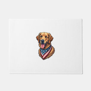 American Pride Golden Retriever Vintage Shirt Doormat