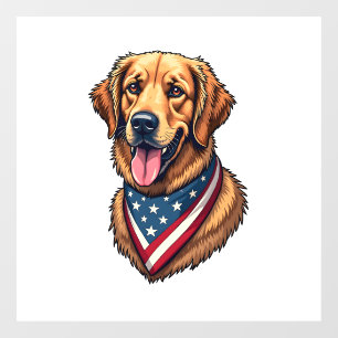 American Pride Golden Retriever Vintage Shirt Window Cling