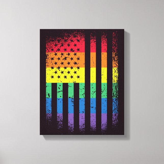 American Pride Grunge Canvas Print (Front)