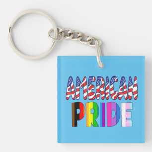 American Pride - LGBTQ+ America Pride Month July 4 Keychain