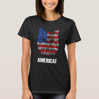 American Pride Patriotic Cat 4th Of July American  T-Shirt