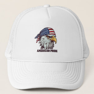 "American Pride Patriotic Eagle Hoodie - US Flag Trucker Hat