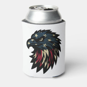 American Pride, Patriotic Red White Blue Eagle Can Cooler