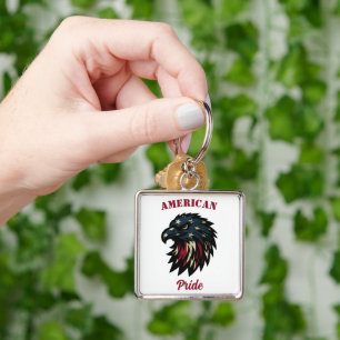 American Pride, Patriotic Red White Blue Eagle Keychain