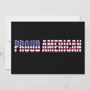 AMERICAN PrOUD modern USA flag script Invitation