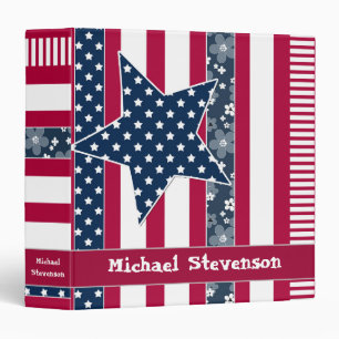 American ptriot traditional flag colours red navy binder