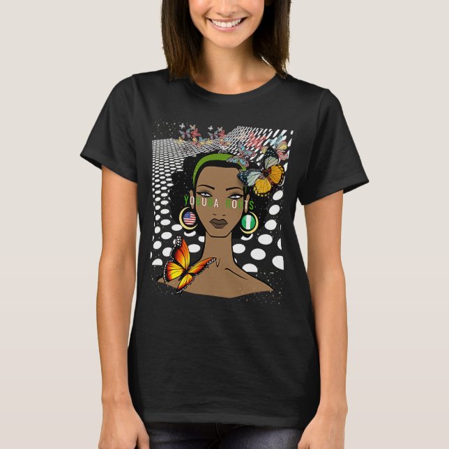 American Raised with African Yoruba Roots T-Shirt (Front)