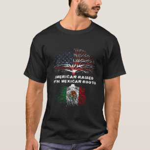 American Raised With Mexican Roots Usa Flag Hoodie T-Shirt