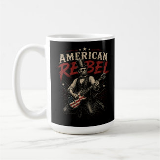 American Rebel Lincoln Flag Guitar Rock Art Coffee Mug