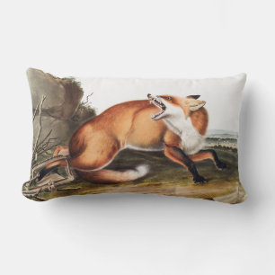 American Red Fox (Vulpes Fulvus) Illustration Lumbar Pillow