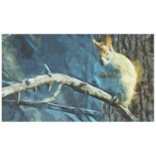American Red Squirrel Abstract Impressionism Tablecloth