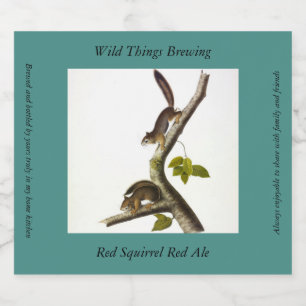 American Red Squirrel (Richardson's Columbian) Beer Bottle Label