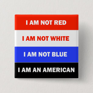 American red white blue politcal satire 2 inch square button