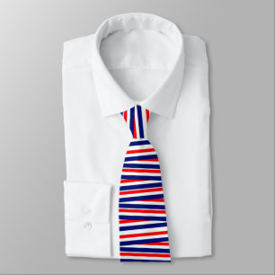 American Red White Blue Stripes Tie