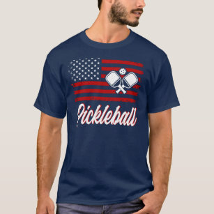 American Red White Flag Pickleball T-Shirt