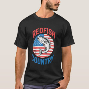 American Redfish And Freedom - Patriotic Saltwater T-Shirt