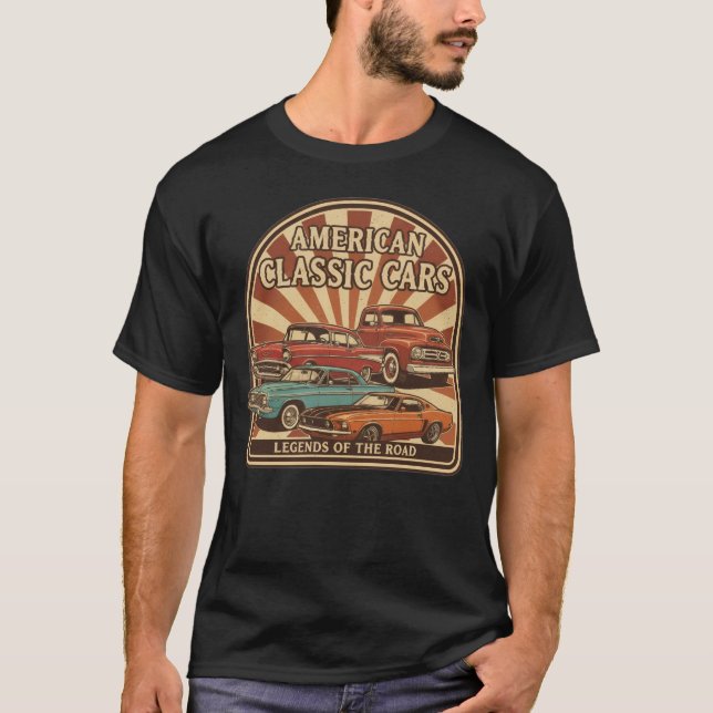 American Retro Classics car's Collection T-Shirt (Front)