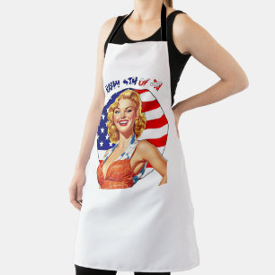 American Retro Pin-up Girl Art Apron