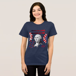 American revolutinary motto solid navy Tri-Blend shirt