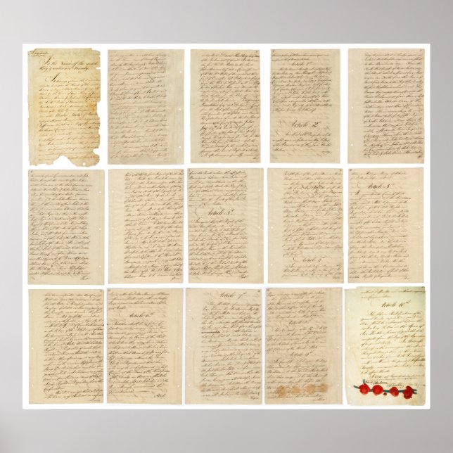 American Revolution 1783 Treaty of Paris All Pages Poster (Front)