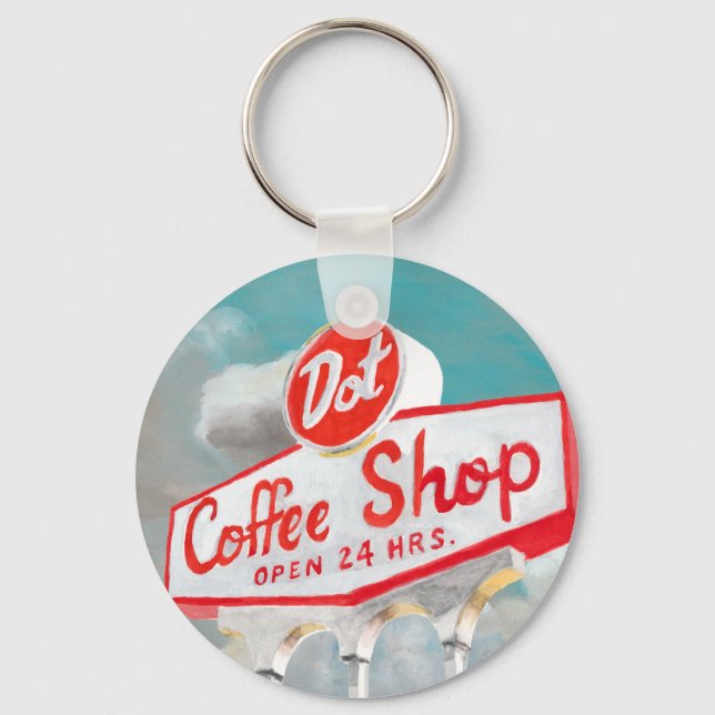 American Roadside | Coffee Shop Sign Keychain (Front)