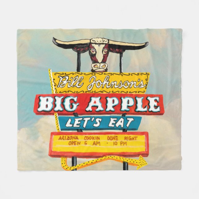 American Roadside | Restaurant Sign Fleece Blanket (Front (Horizontal))
