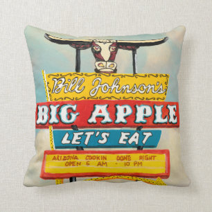 American Roadside Restaurant Sign Throw Pillow