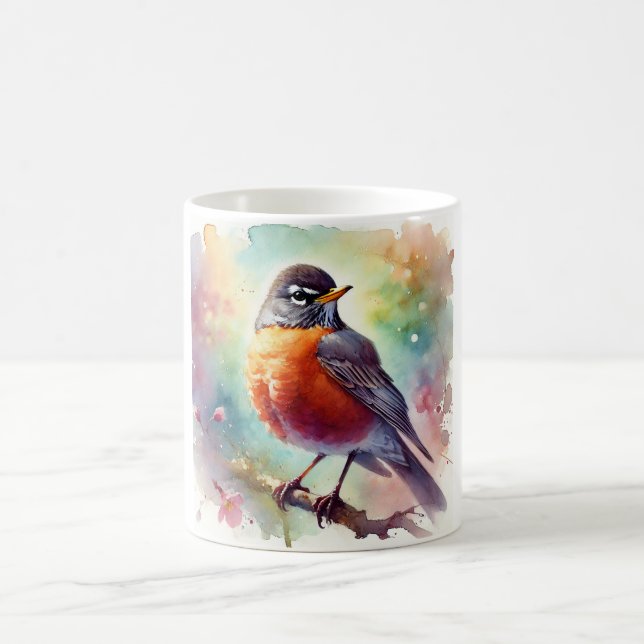 American Robin 010924AREF111 - Watercolor Coffee Mug (Center)