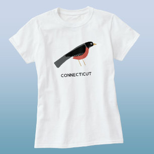 American Robin Art Connecticut Custom Text T-Shirt