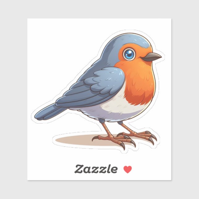 American Robin bird Custom-Cut Vinyl Sticker (Sheet)