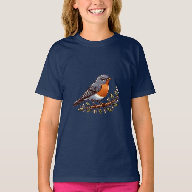 American Robin bird Kids Basic T-Shirt (Front)