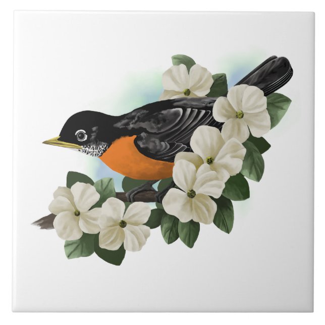 American Robin Bird Tile (Front)