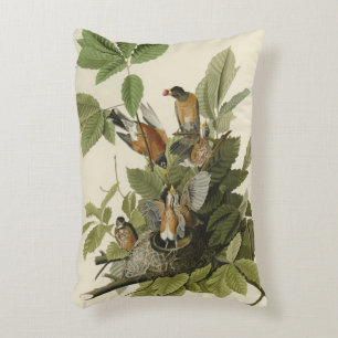 American Robin from Audubon's Birds of America Accent Pillow