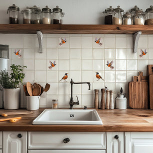 American Robin in flight  Tile