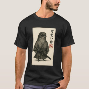 American Robin Samurai Ink Art Sumi-e Style Novelt T-Shirt
