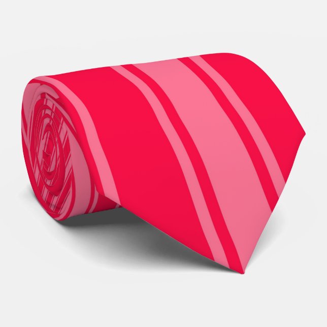 American rose Colour Stripe Funky Pattern Tie (Rolled)