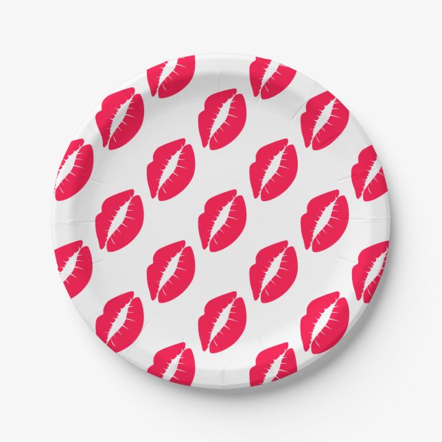 American Rose Coloured Lips Paper Plate (Front)