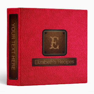 American rose Leather Elegant Monogram Binder