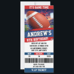 American Rugby Ticket birthday Party Kids Invitation<br><div class="desc">Get ready to tackle an exciting celebration with our American Rugby Ticket Birthday Party Kids Invitation! Perfect for young rugby enthusiasts, this custom invitation is designed to resemble an authentic match ticket, bringing the thrill of the sport to your child's special day. Featuring vibrant rugby-themed graphics and personalized details, this...</div>