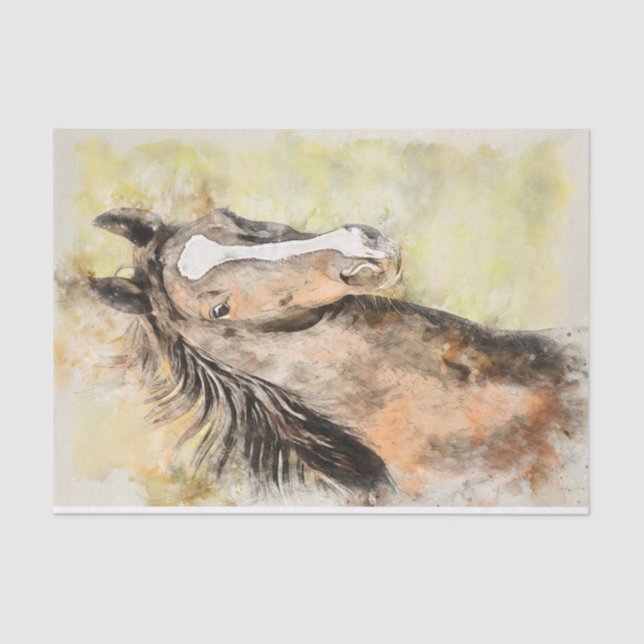 American Saddlebred Horse Watercolor Decoupage Tissue Paper (Front)