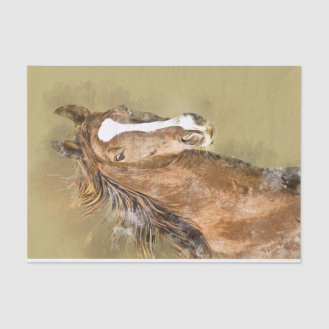 American Saddlebred Horse Watercolor Decoupage Tissue Paper (Front)