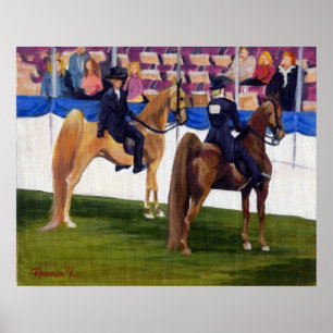 American Saddlebred On The Rail Horse Portrait Poster