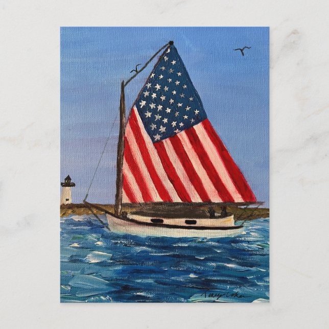 American sailboat postcard (Front)
