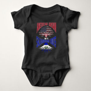 American Salvadorian Roots USA El Salvador Flag Baby Bodysuit