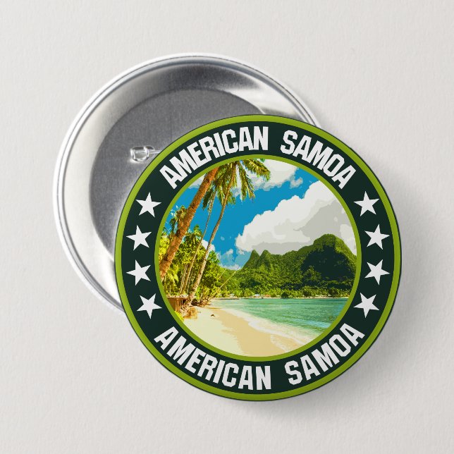 American Samoa                                     3 Inch Round Button (Front & Back)
