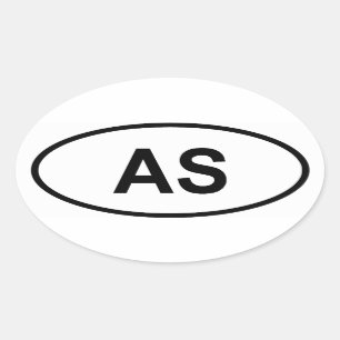 American Samoa "AS" Oval Sticker