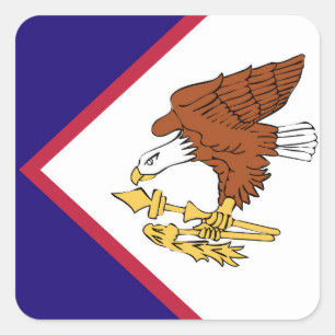 American Samoa Flag Emblem Square Sticker