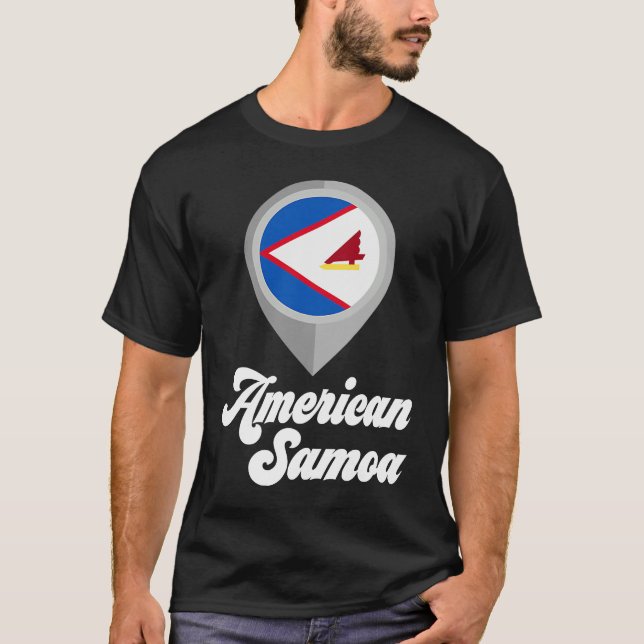 AMERICAN SAMOA Flag Pin  I Love Travel T-Shirt (Front)