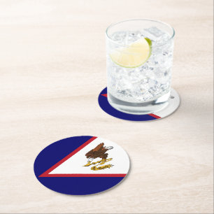 American Samoa flag Round Paper Coaster