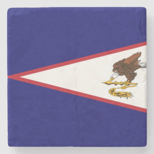 American Samoa Flag Stone Coaster